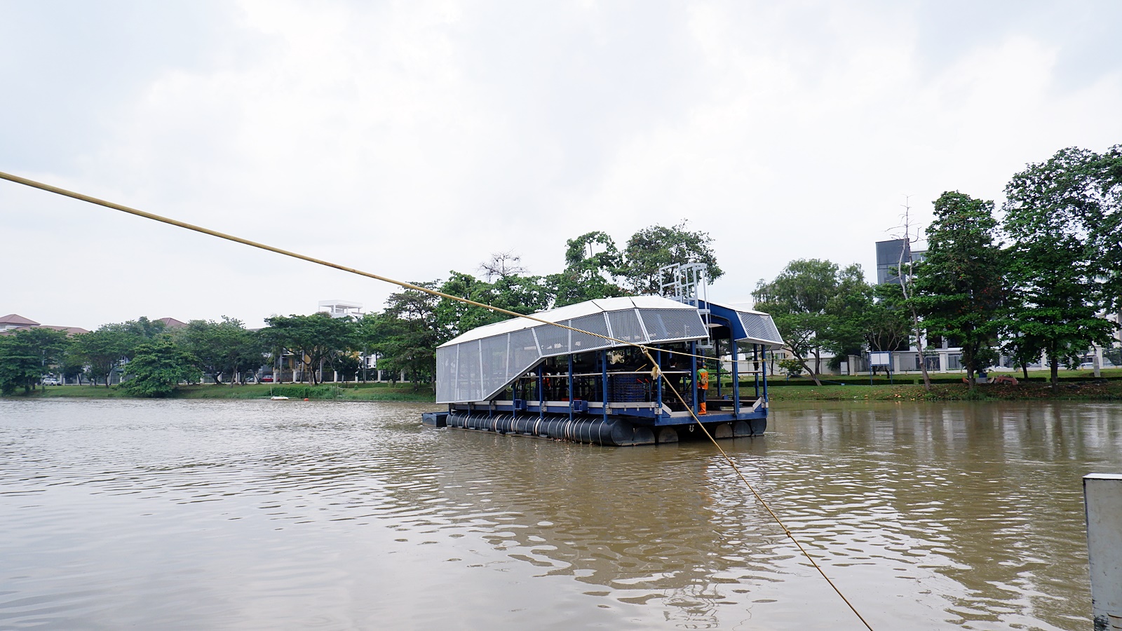 Interceptor 001 of The Ocean Cleanup in Jakarta